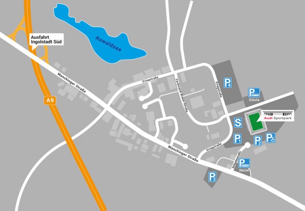 Anfahrtsplan zum Audi Sportpark